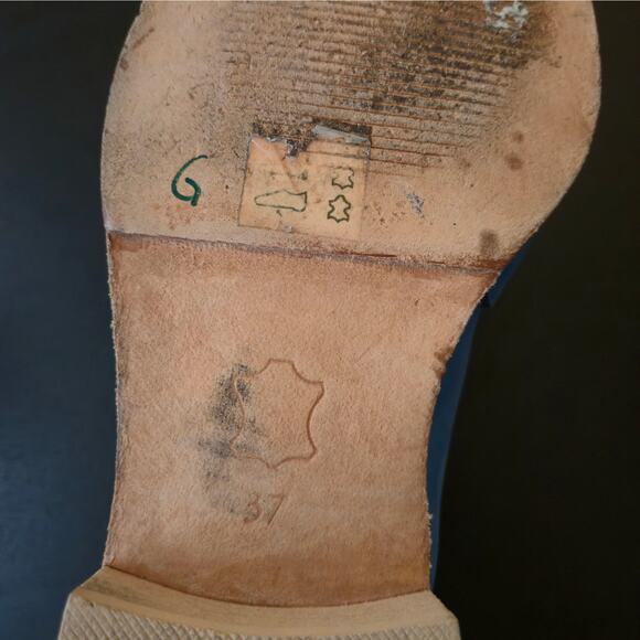 Free People Las Palmas Blue Distressed Leather Ankle Boots 37 Boho Chic Rustic - Picture 11 of 11